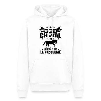Je sens le cheval et non je ne vois le problème - Sweat à capuche Premium bio Homme - blanc - Devant - Nico (187cm)