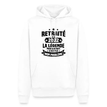 Cadeau retraité 2022, La légende prend sa retraite - Sweat à capuche Premium bio Homme - blanc - Devant - Nico (187cm)