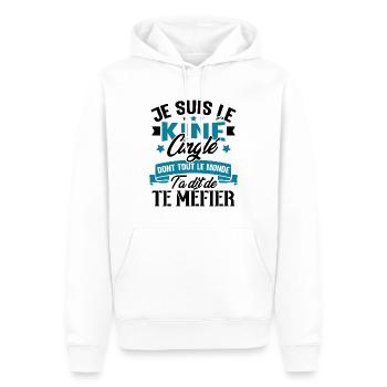 Je Suis Le Kiné Cinglé Humour Cadeau - Sweat à capuche Premium bio Homme - blanc - Devant - Nico (187cm)