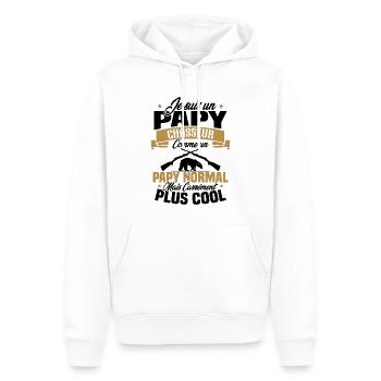 Je suis un papy chasseur comme un papy normal - Sweat à capuche Premium bio Homme - blanc - Devant - Nico (187cm)