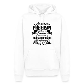 J'ai un parrain tatoué comme un parrain normal - Sweat à capuche Premium bio Homme - blanc - Devant - Nico (187cm)