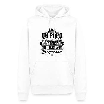 Papa formidable donne toujours papy exceptionnel - Sweat à capuche Premium bio Homme - blanc - Devant - Nico (187cm)