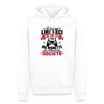 J’ai été obligé de poser ma manette de jeu - Sweat à capuche Premium bio Homme - blanc - Devant - Nico (187cm)