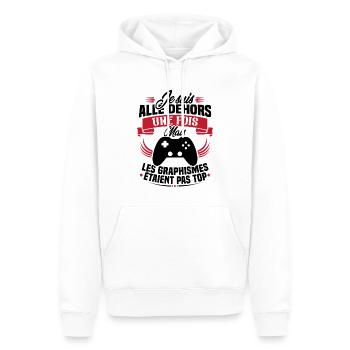 Humour cadeau console graphisme jeux vidéo - Sweat à capuche Premium bio Homme - blanc - Devant - Nico (187cm)
