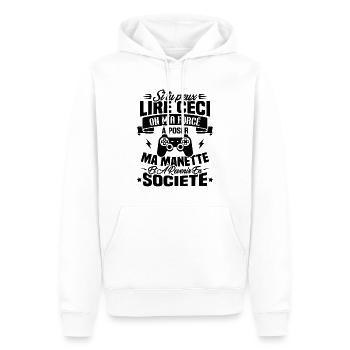 J’ai été obligé de poser ma manette de jeu - Sweat à capuche Premium bio Homme - blanc - Devant - Nico (187cm)