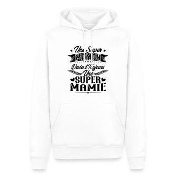 Une super maman devient toujours une super mamie - Sweat à capuche Premium bio Homme - blanc - Devant - Nico (187cm)