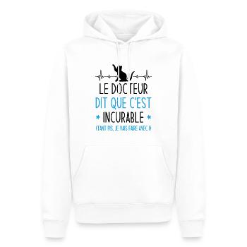 Le docteur dit que c'est incurable - Sweat à capuche Premium bio Homme - blanc - Devant - Nico (187cm)