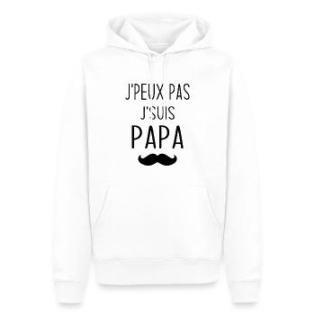 J'peux pas j'suis papa, Humour cadeau papa - Sweat à capuche Premium bio Homme - blanc - Devant - Nico (187cm)