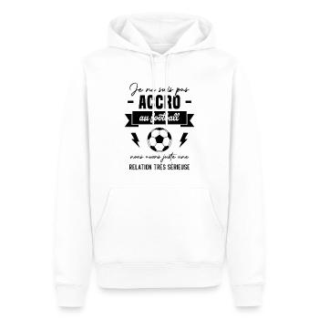 Je ne suis pas accro au football - Sweat à capuche Premium bio Homme - blanc - Devant - Nico (187cm)