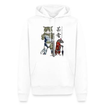 Maus und Yakuza Katze - Männer Premium Bio Hoodie - Weiß - Vorne - Nico (187cm)