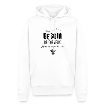 Pas Besoin de Cheveux avec ce corps de rêve - Sweat à capuche Premium bio Homme - blanc - Devant - Nico (187cm)