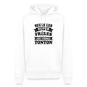 Seuls les super frères sont promus tonton - Sweat à capuche Premium bio Homme - blanc - Devant - Nico (187cm)