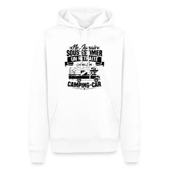 Un retraité avec son camping-car - humour cadeau - Sweat à capuche Premium bio Homme - blanc - Devant - Nico (187cm)