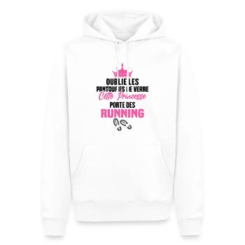 Cette princesse porte des running - Sweat à capuche Premium bio Homme - blanc - Devant - Nico (187cm)
