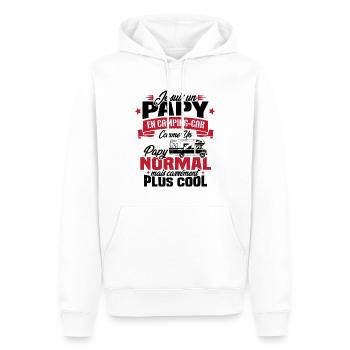 Un papy en camping-car comme un papy normal - Sweat à capuche Premium bio Homme - blanc - Devant - Nico (187cm)
