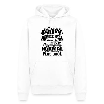 Un papy en camping-car comme un papy normal - Sweat à capuche Premium bio Homme - blanc - Devant - Nico (187cm)