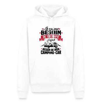 Pas besoin de thérapie, besoin de mon camping-car - Sweat à capuche Premium bio Homme - blanc - Devant - Nico (187cm)