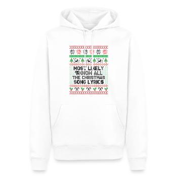 Most Likely To Know All The Christmas Song Lyrics - Sweat à capuche Premium bio Homme - blanc - Devant - Nico (187cm)