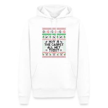 Warum ist der Teppich ganz nass Todd? - Männer Premium Bio Hoodie - Weiß - Vorne - Nico (187cm)