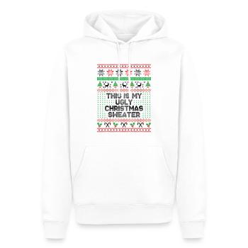 Das ist mein hässlicher Weihnachtspullover - Männer Premium Bio Hoodie - Weiß - Vorne - Nico (187cm)