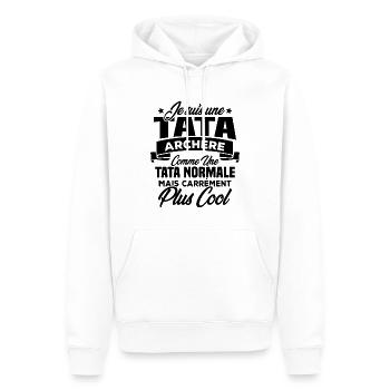 Je suis une tata archère - Sweat à capuche Premium bio Homme - blanc - Devant - Nico (187cm)