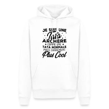 Je suis une tata archère - Sweat à capuche Premium bio Homme - blanc - Devant - Nico (187cm)