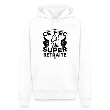 Ce mec est un super retraité - Sweat à capuche Premium bio Homme - blanc - Devant - Nico (187cm)