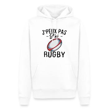 Ich kann nicht Rugby haben - Männer Premium Bio Hoodie - Weiß - Vorne - Nico (187cm)
