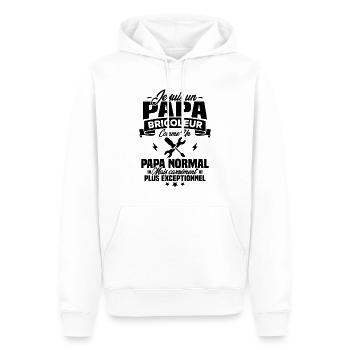 Un papa bricoleur comme un papa normal - Sweat à capuche Premium bio Homme - blanc - Devant - Nico (187cm)