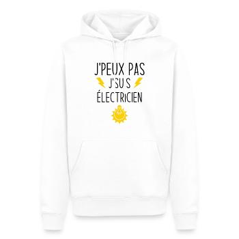 Ich kann nicht Ich bin Elektriker - Männer Premium Bio Hoodie - Weiß - Vorne - Nico (187cm)