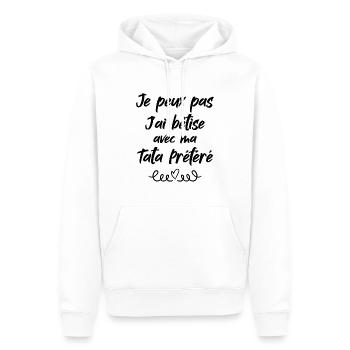 Ich kann nicht, ich habe Dummheit mit meiner Lieblingstata - Männer Premium Bio Hoodie - Weiß - Vorne - Nico (187cm)