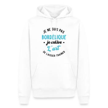 Pas Bordélique, je cultive l'art - Sweat à capuche Premium bio Homme - blanc - Devant - Nico (187cm)
