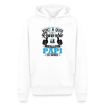 Voici à quoi ressemble le meilleur papi du monde - Sweat à capuche Premium bio Homme - blanc - Devant - Nico (187cm)