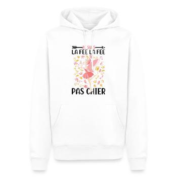 Je suis la fée la fée pas chier - Sweat à capuche Premium bio Homme - blanc - Devant - Nico (187cm)