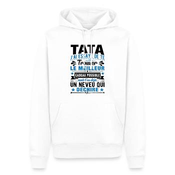Tata j'ai essayé de te trouver le meilleur cadeau - Sweat à capuche Premium bio Homme - blanc - Devant - Nico (187cm)