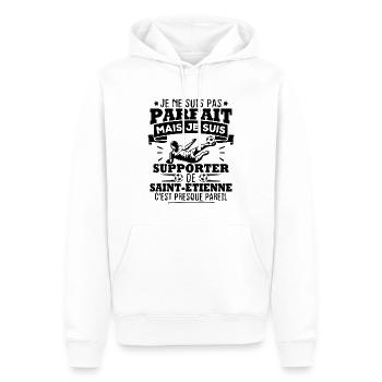 Je suis supporter de Saint Étienne - Sweat à capuche Premium bio Homme - blanc - Devant - Nico (187cm)
