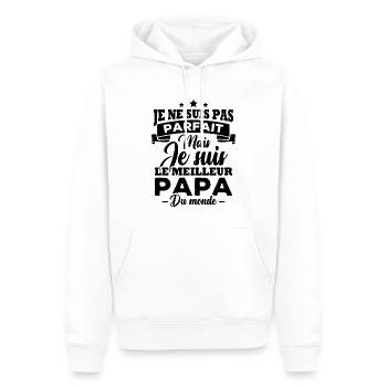 Je ne suis pas parfait meilleur papa du monde - Sweat à capuche Premium bio Homme - blanc - Devant - Nico (187cm)