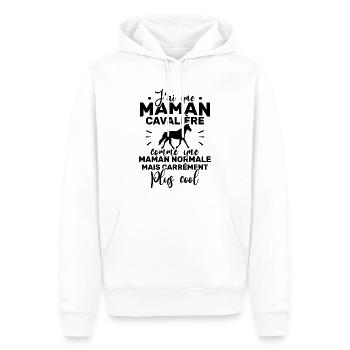 J'ai une maman cavalière - Sweat à capuche Premium bio Homme - blanc - Devant - Nico (187cm)