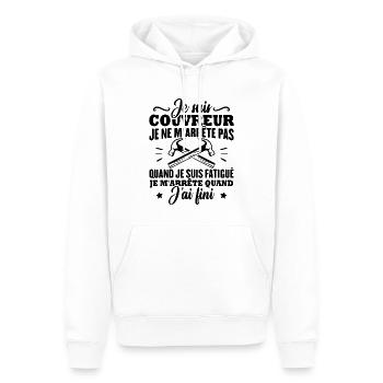 Je suis couvreur - Sweat à capuche Premium bio Homme - blanc - Devant - Nico (187cm)