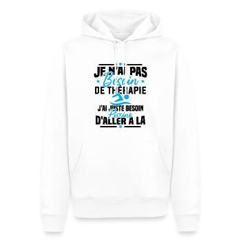 J'ai juste besoin d'aller à la piscine - Sweat à capuche Premium bio Homme - blanc - Devant - Nico (187cm)