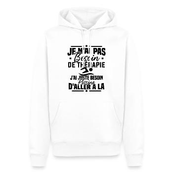 J'ai juste besoin d'aller à la piscine - Sweat à capuche Premium bio Homme - blanc - Devant - Nico (187cm)