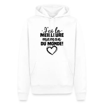 J ai la meilleure maman du monde - Sweat à capuche Premium bio Homme - blanc - Devant - Nico (187cm)