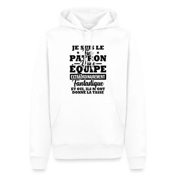 Je suis le fier patron d'une équipe - Sweat à capuche Premium bio Homme - blanc - Devant - Nico (187cm)