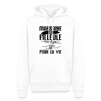 Marraine et filleule - Sweat à capuche Premium bio Homme - blanc - Devant - Nico (187cm)