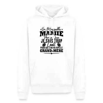Je suis mamie trop cool, Cadeau pour cool mamie - Sweat à capuche Premium bio Homme - blanc - Devant - Nico (187cm)