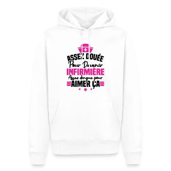 Assez douée pour devenir infirmière - Sweat à capuche Premium bio Homme - blanc - Devant - Nico (187cm)