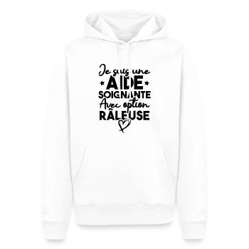 Je suis une aide-soignante avec option râleuse - Sweat à capuche Premium bio Homme - blanc - Devant - Nico (187cm)