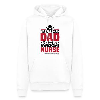 Fier d'être le père d'une infirmière géniale - Sweat à capuche Premium bio Homme - blanc - Devant - Nico (187cm)