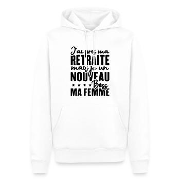 J'ai pris ma retraite - Sweat à capuche Premium bio Homme - blanc - Devant - Nico (187cm)