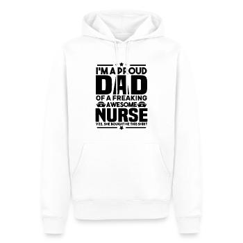 Fier d'être le père d'une infirmière géniale - Sweat à capuche Premium bio Homme - blanc - Devant - Nico (187cm)